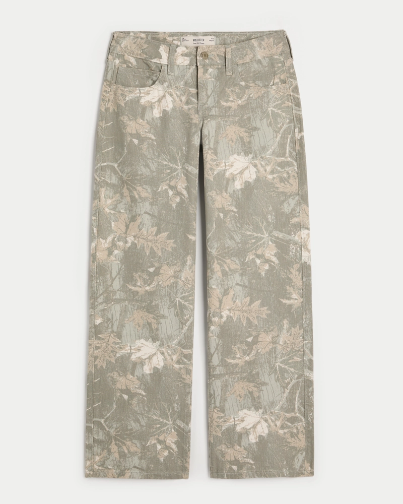 Low-Rise Camo Baggy Jeans