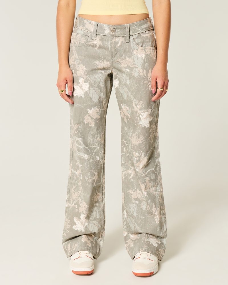 Curvy Low-Rise Camo Baggy Jeans