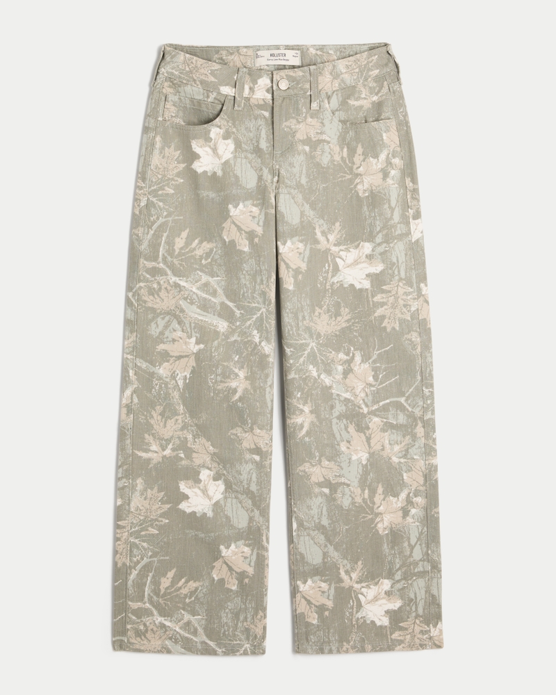Curvy Low-Rise Camo Baggy Jeans