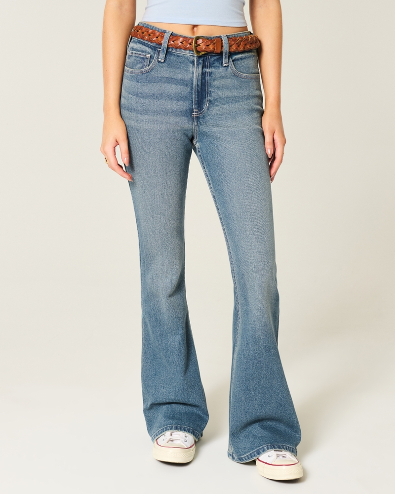 High-Rise Medium Wash Flare Jeans