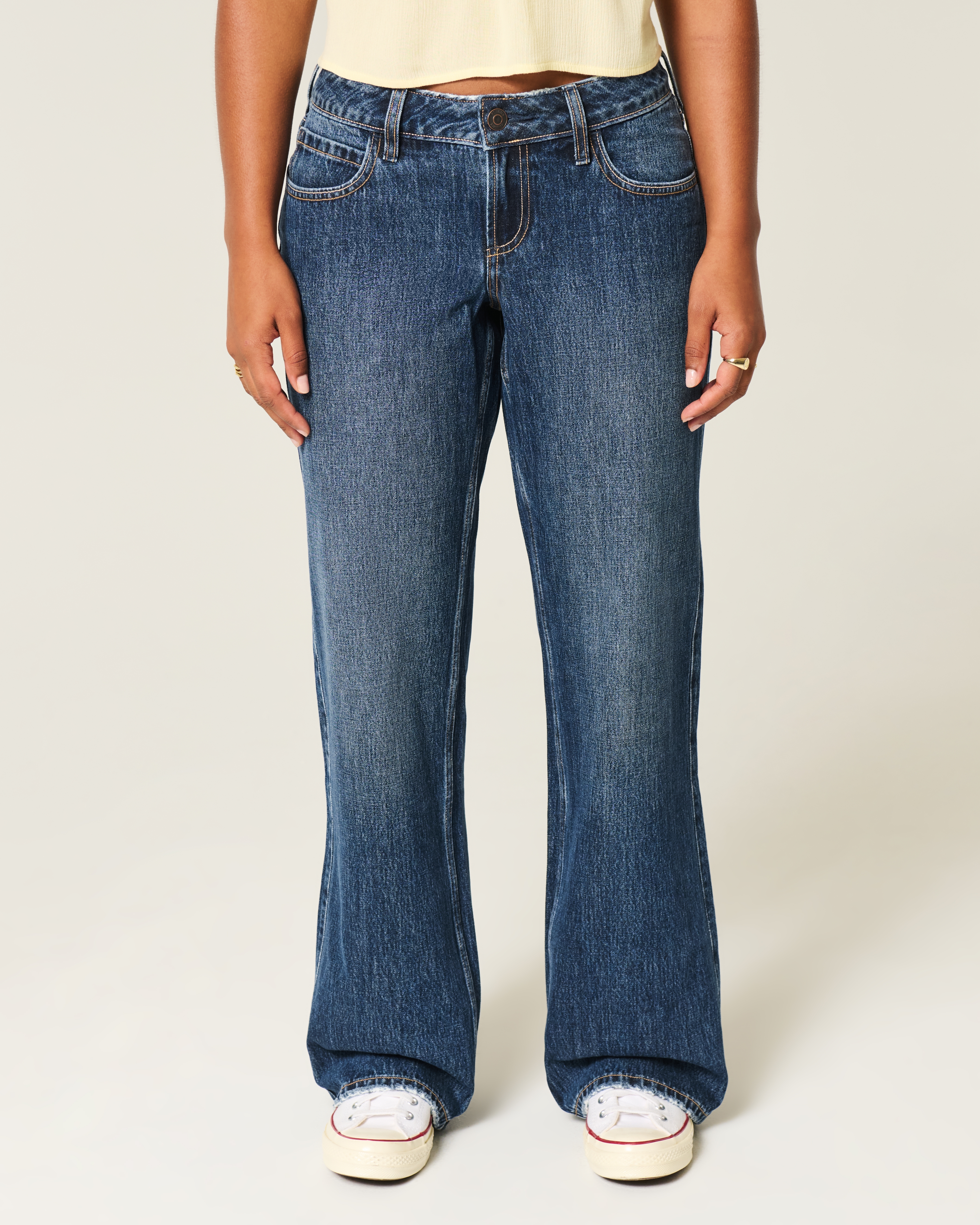 Curvy Low-Rise Dark Wash Baggy Jeans