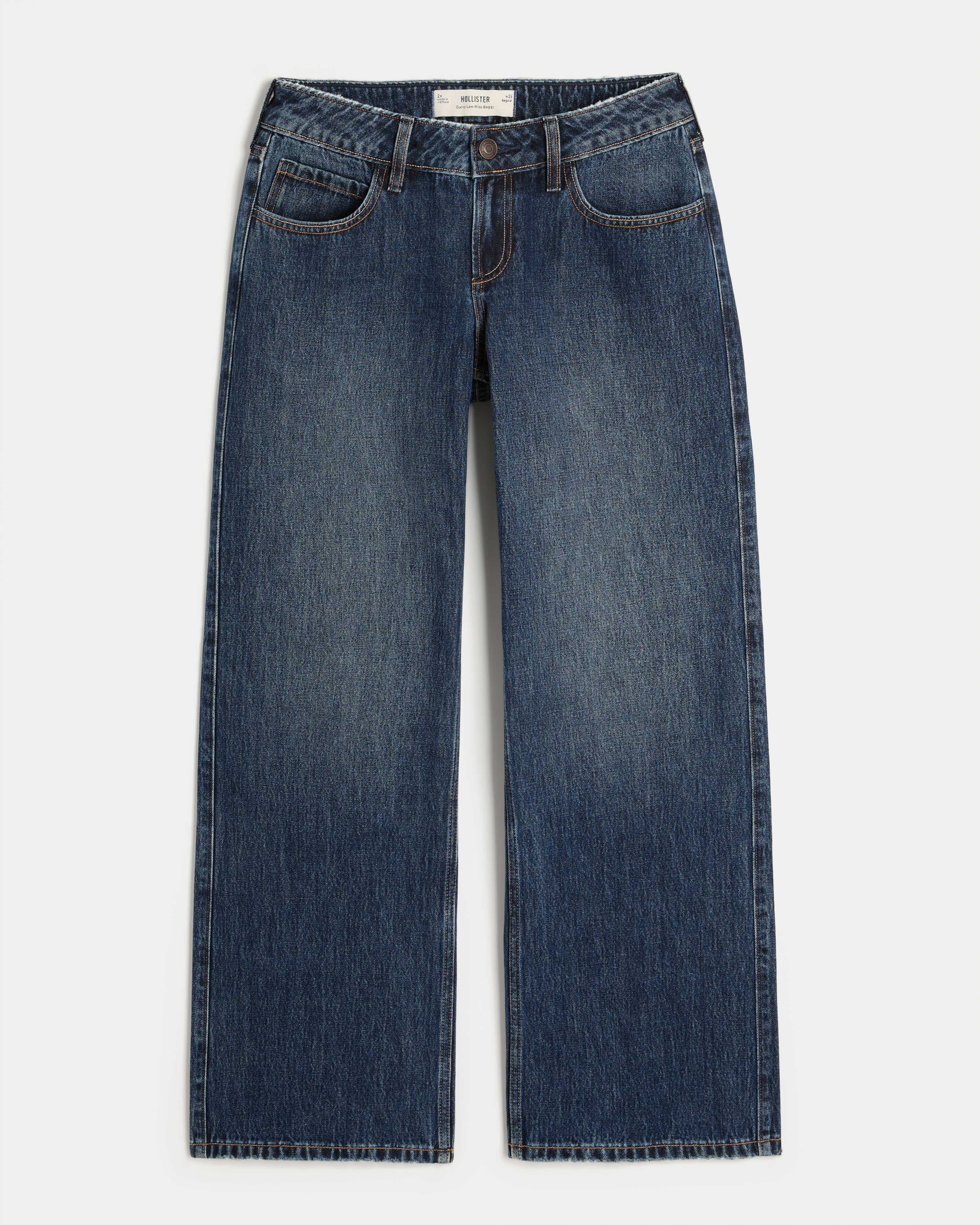 Curvy Low-Rise Dark Wash Baggy Jeans