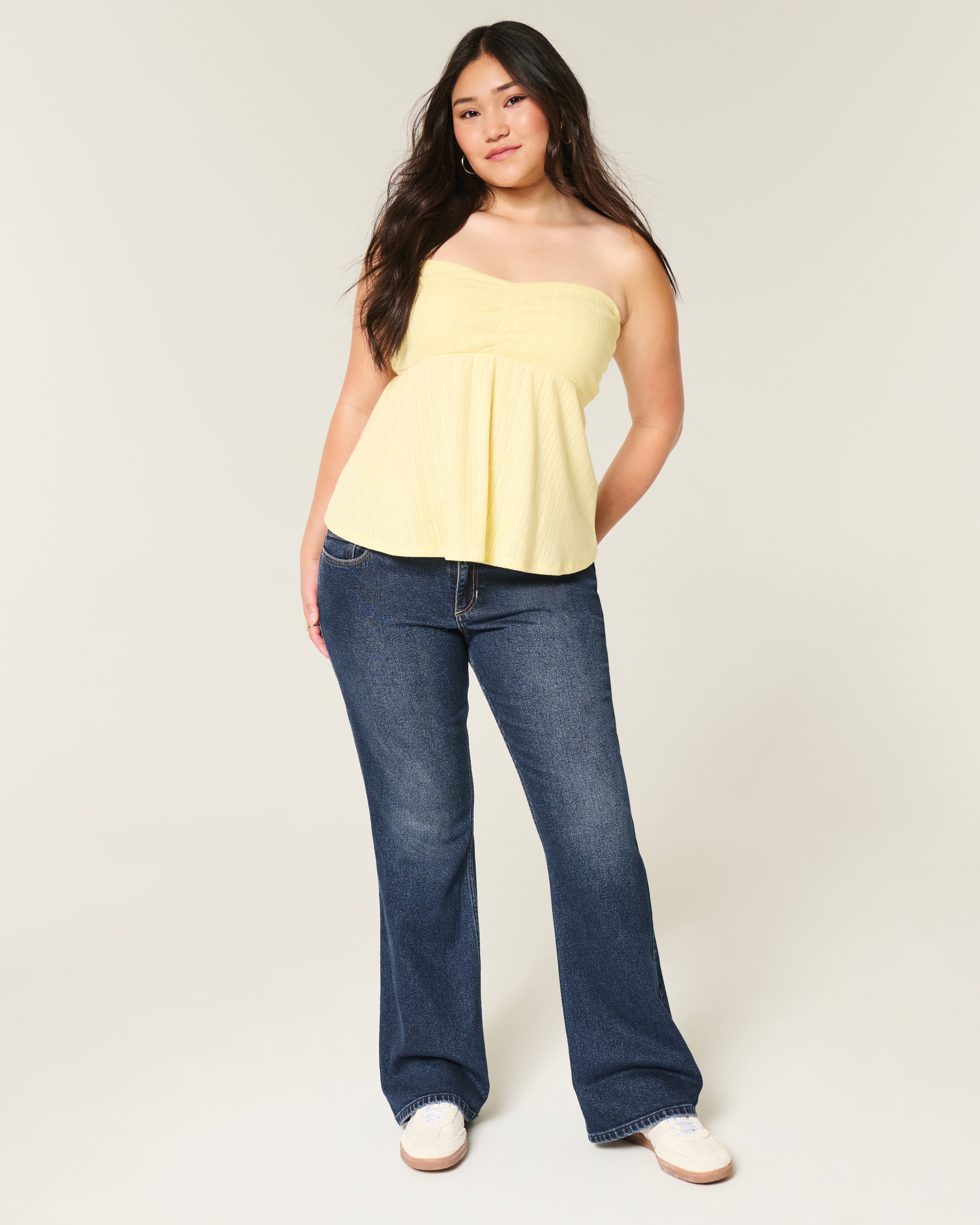 Low-Rise Dark Wash Bootcut Jeans