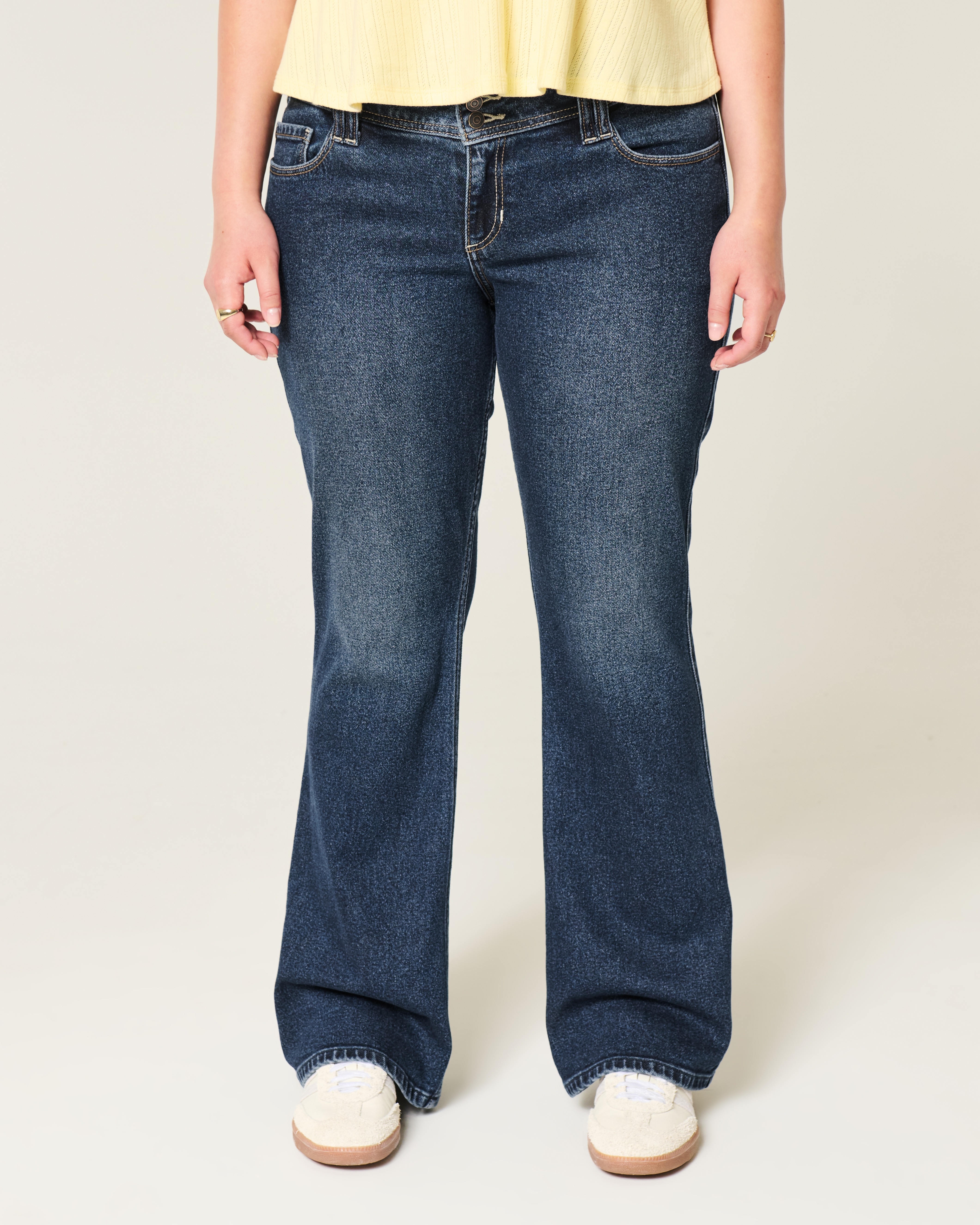 Low-Rise Dark Wash Bootcut Jeans