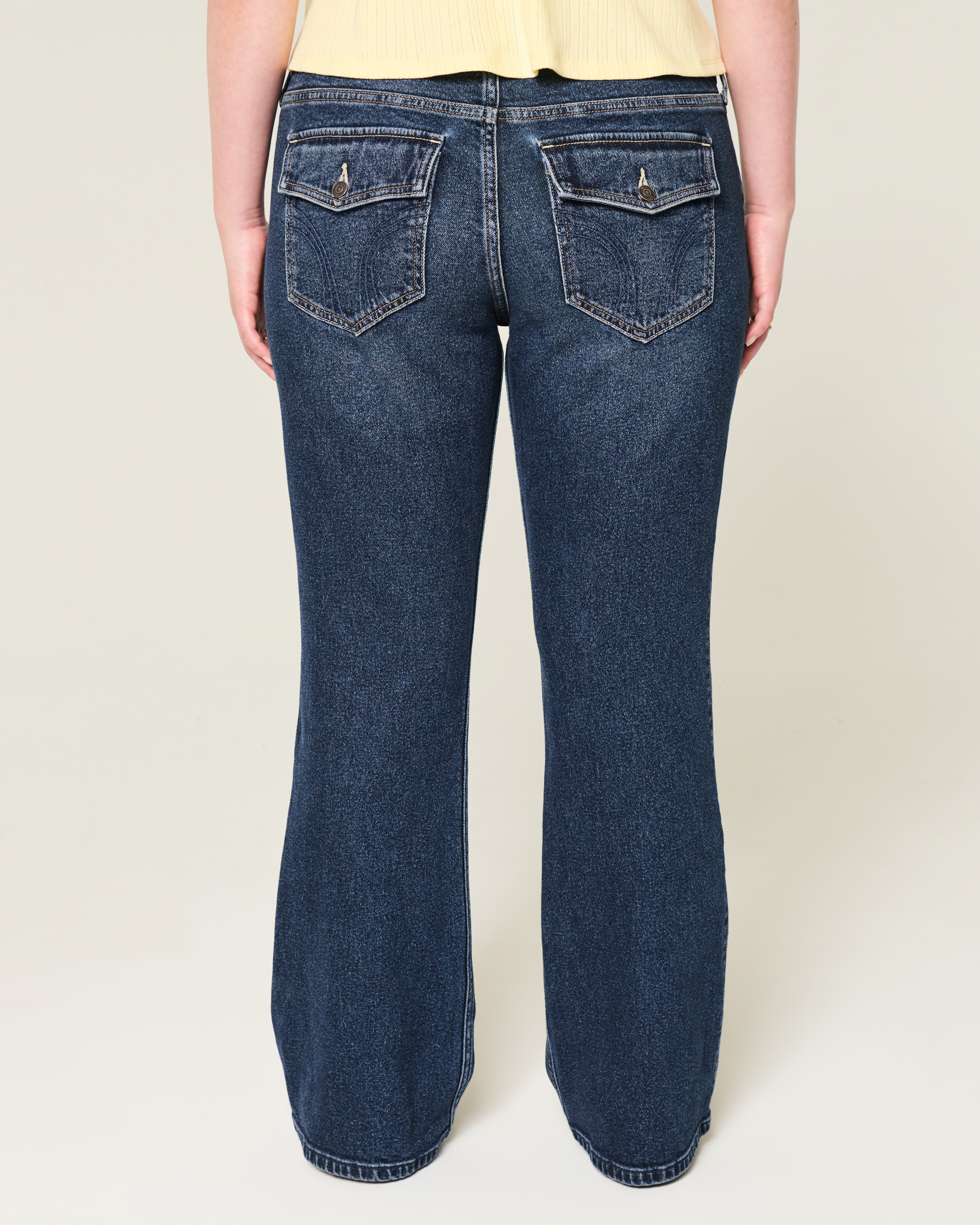 Low-Rise Dark Wash Bootcut Jeans