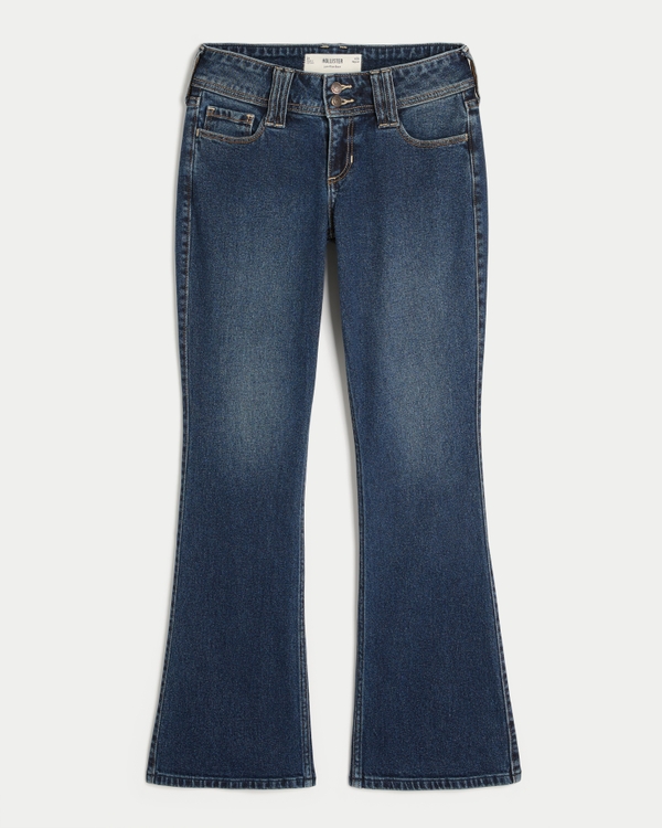 Low-Rise Dark Wash Boot Jeans, Dark view 1