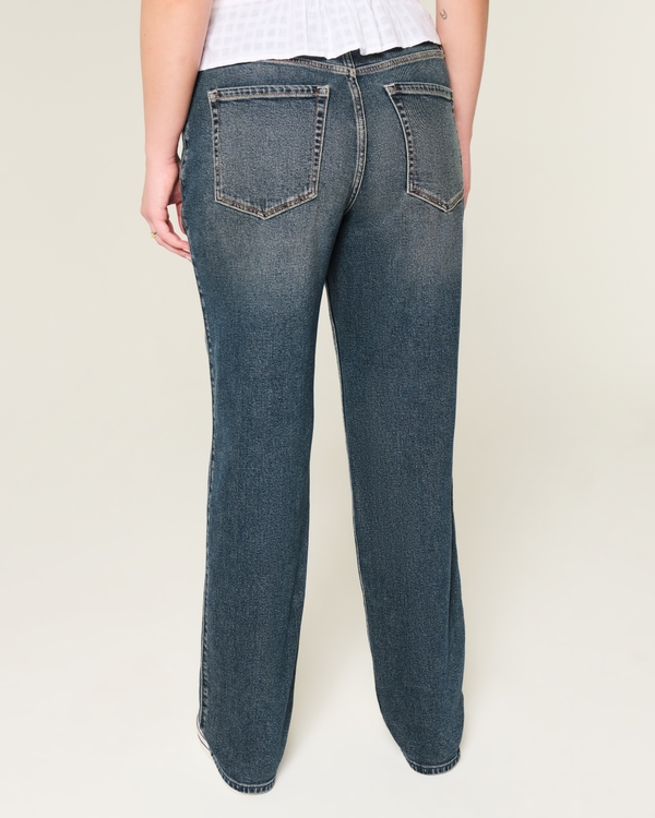 High-Rise Dark Wash Straight Jeans