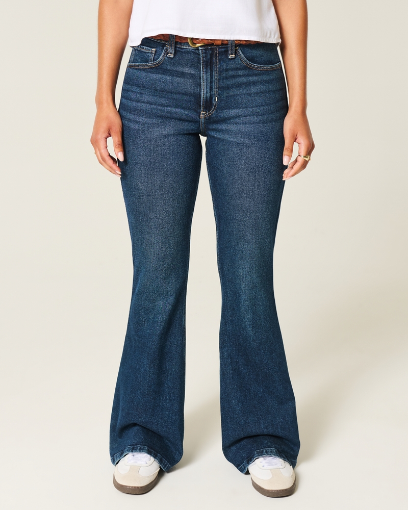 High-Rise Dark Wash Flare Jeans