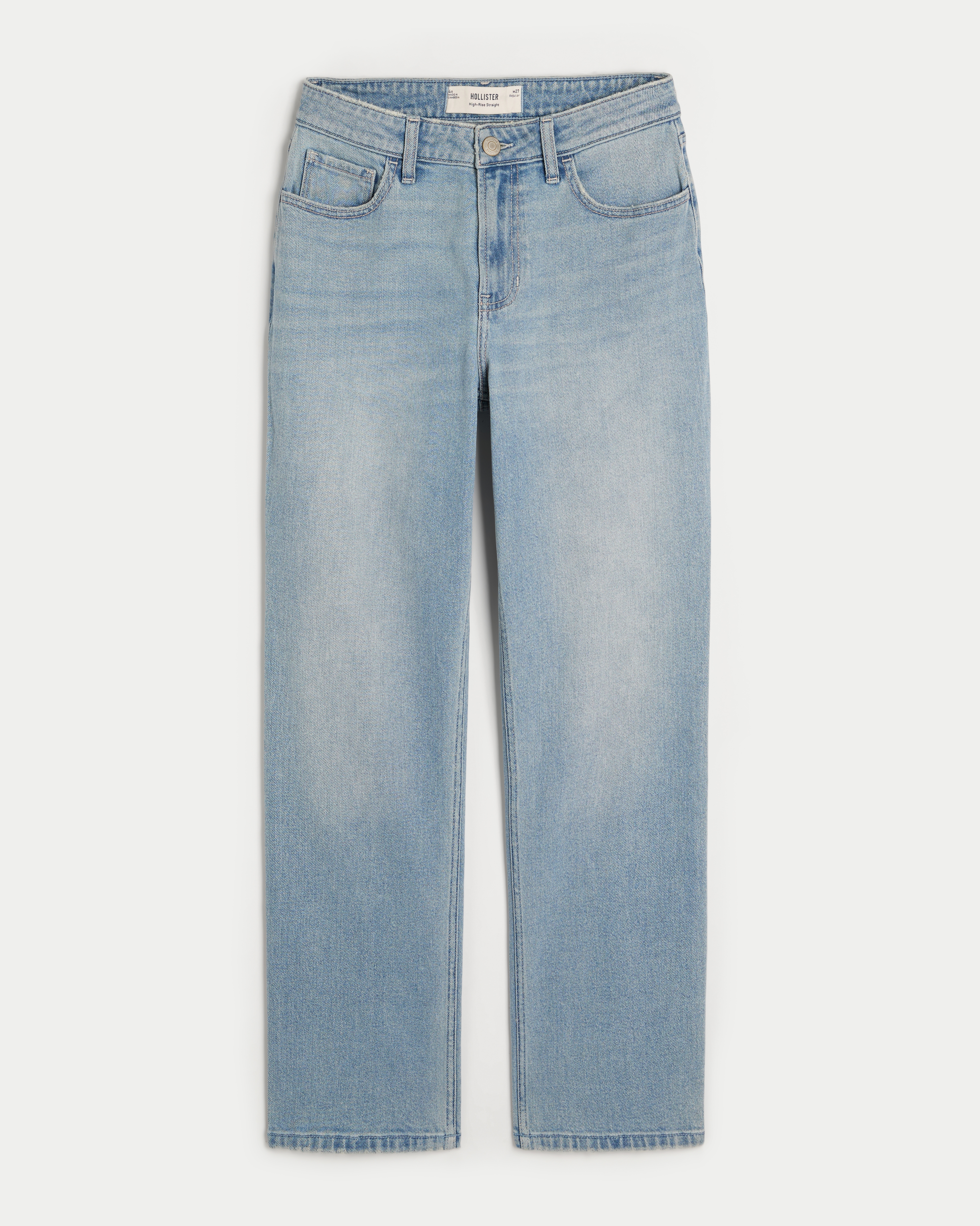 High-Rise Medium Wash Straight Jeans