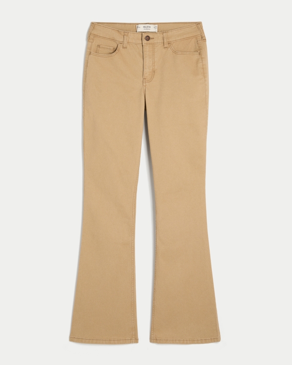 Mid-Rise Khaki Boot Jeans, Khaki view 1