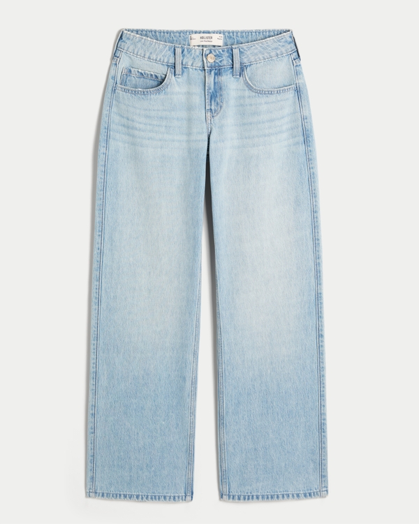 Low-Rise Light Wash Baggy Jeans, Light view 1