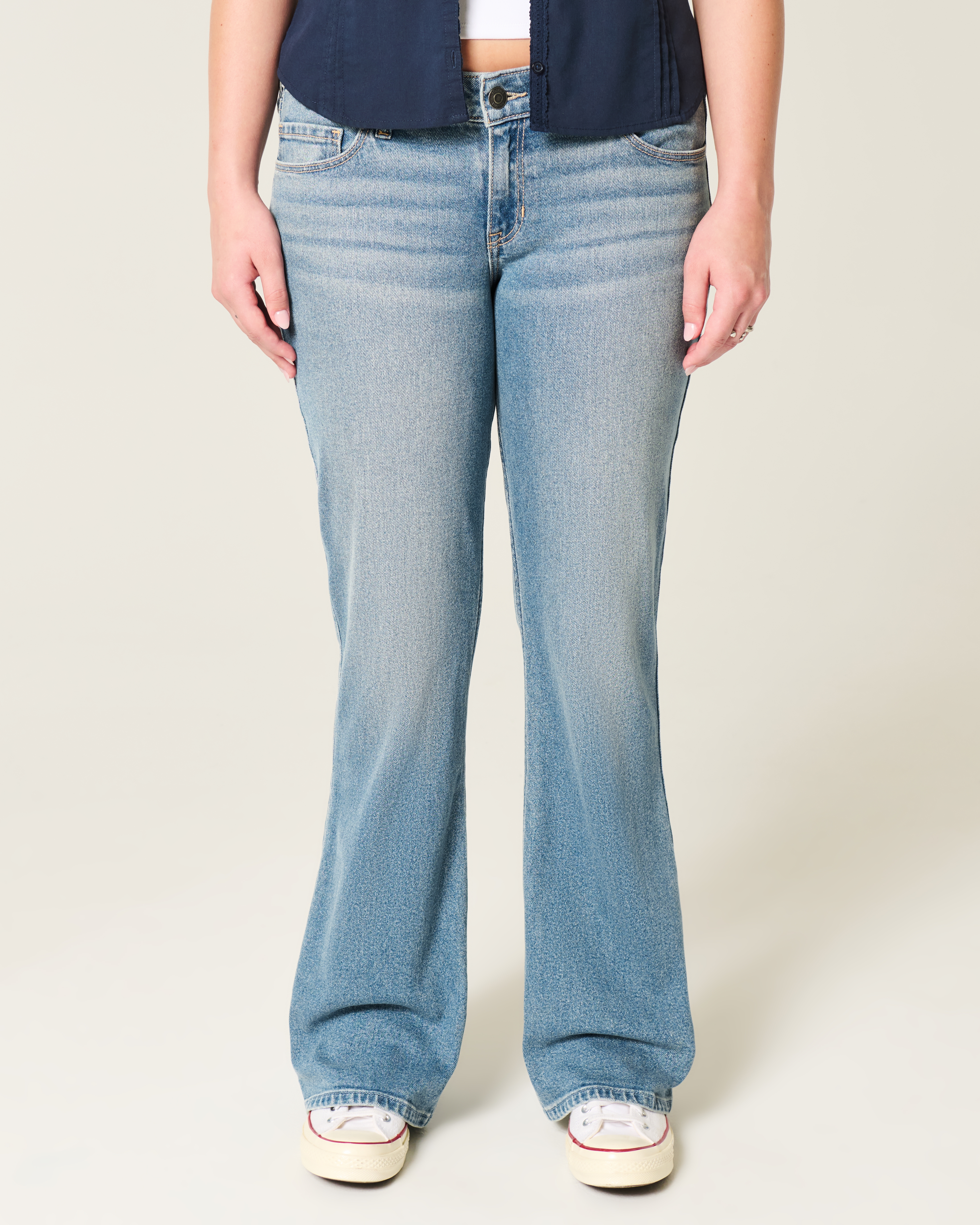 Low-Rise Medium Wash Bootcut Jeans