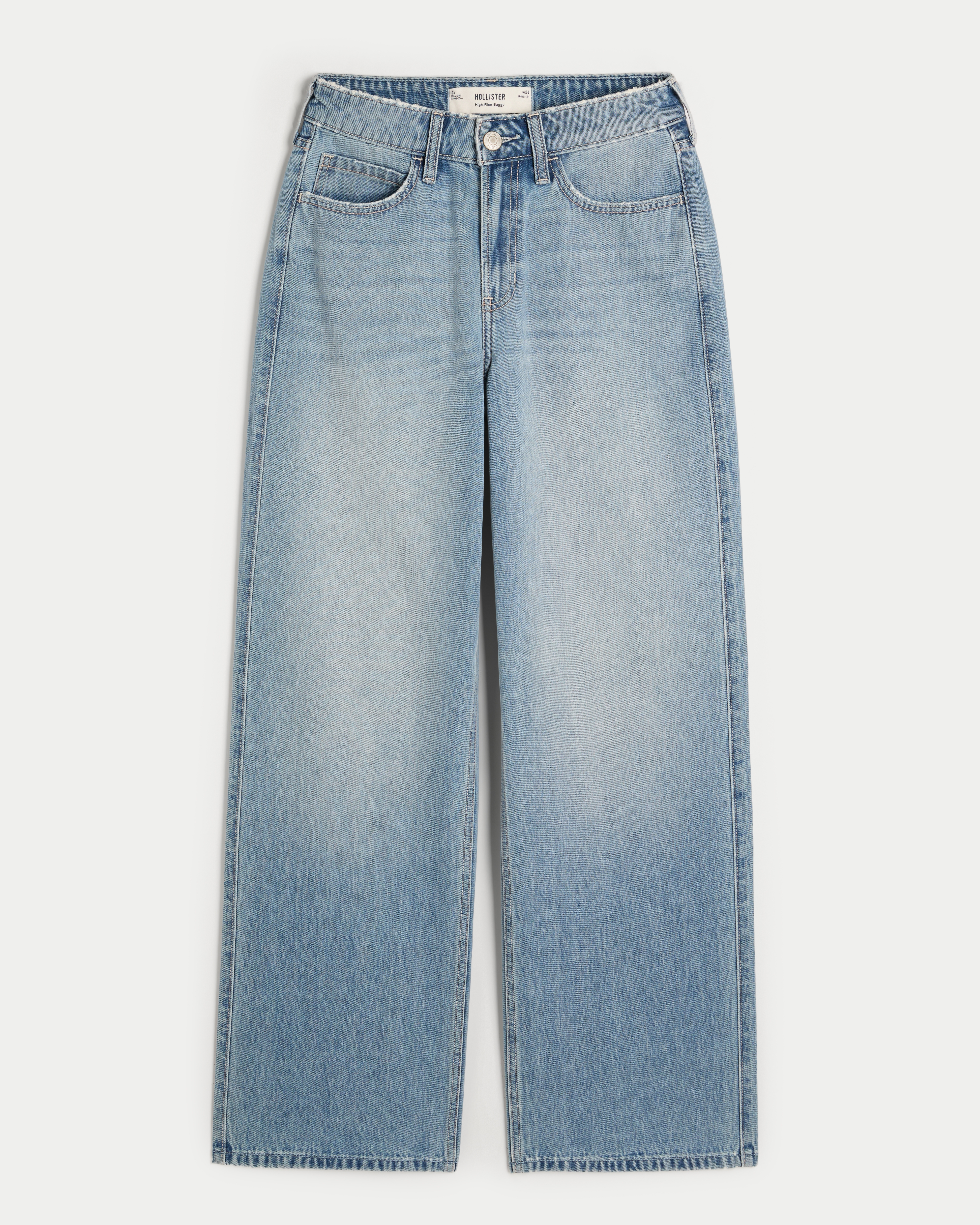 High-Rise Medium Wash Baggy Jeans