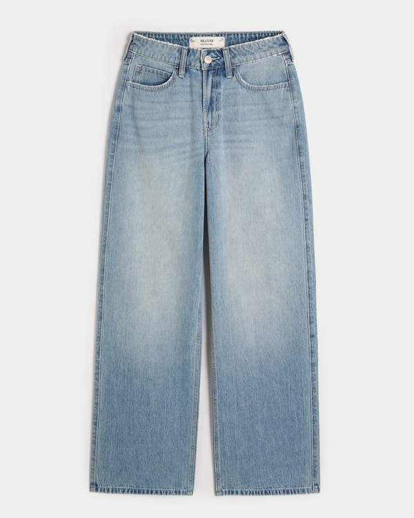 High-Rise Medium Wash Baggy Jeans, Light view 1