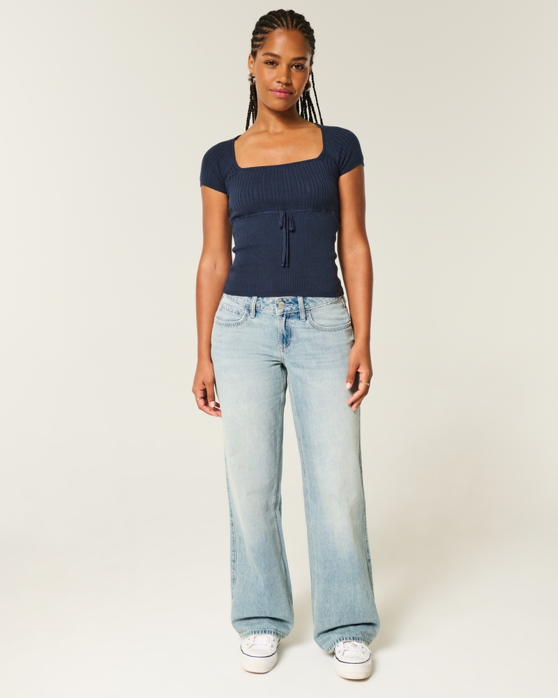Curvy Low-Rise Medium Wash Baggy Jeans