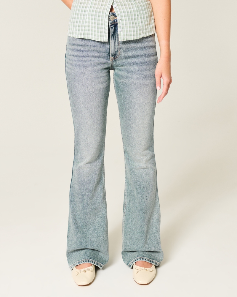High-Rise Medium Wash Flare Jeans