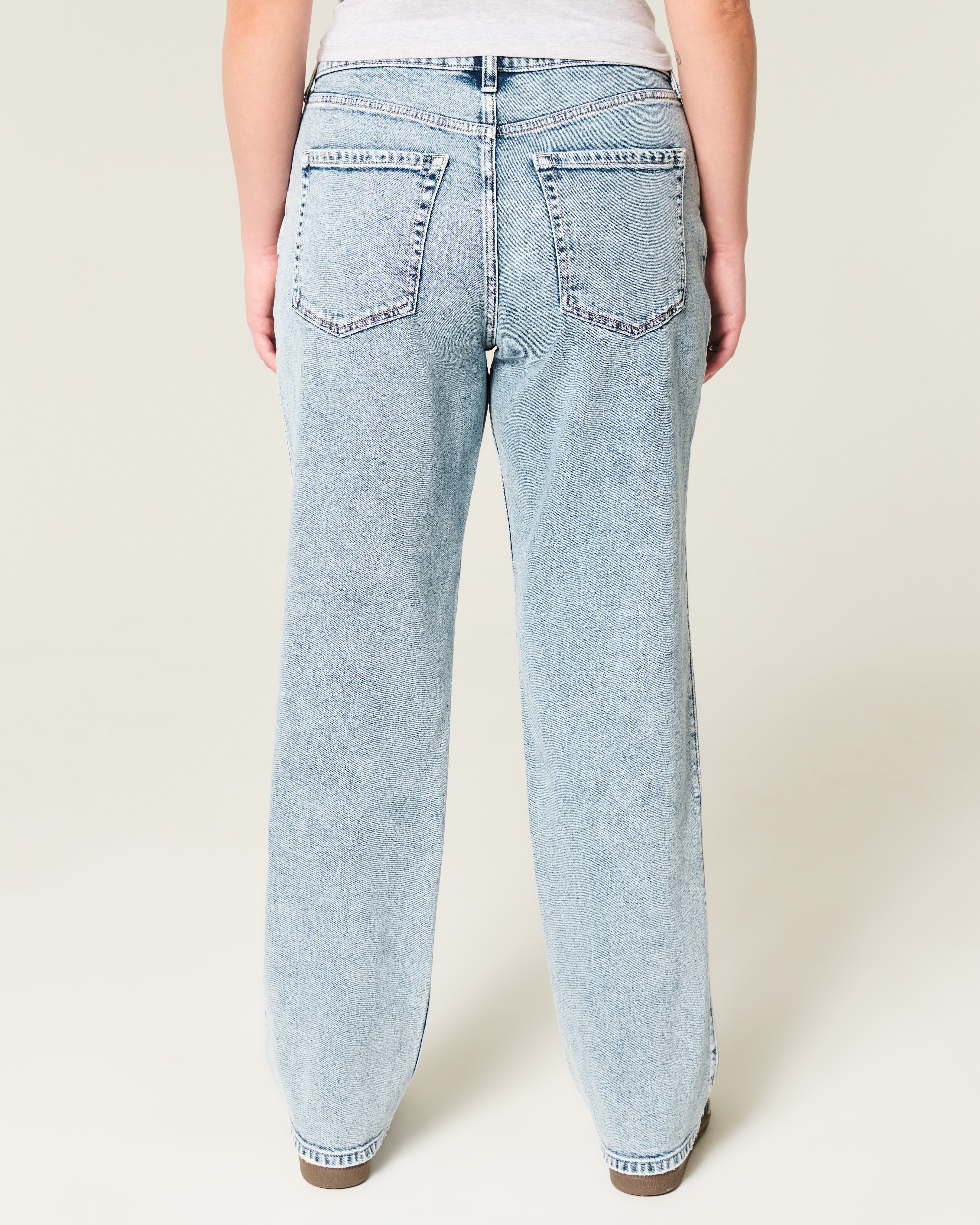 High-Rise Medium Wash Straight Jeans