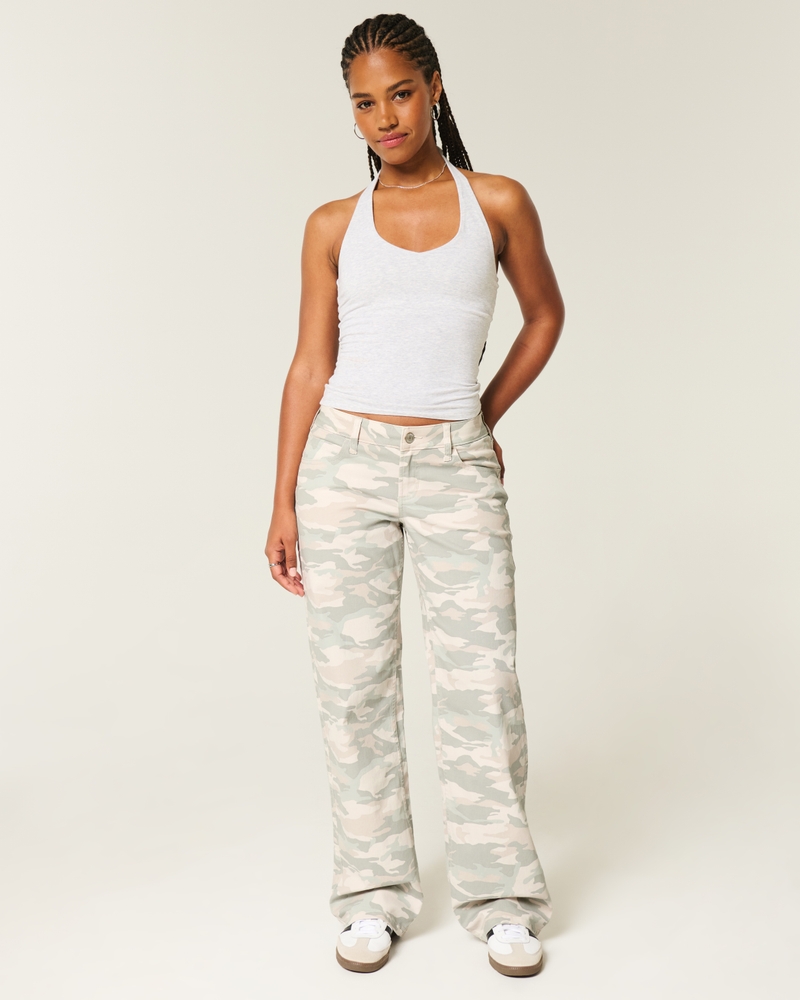 Curvy Low-rise Y2K Camo Baggy Jeans - light camo by Hollister