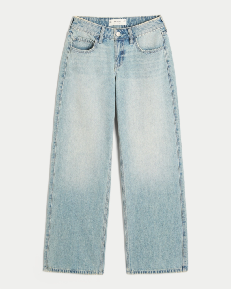 Low-Rise Light Wash Baggy Jeans