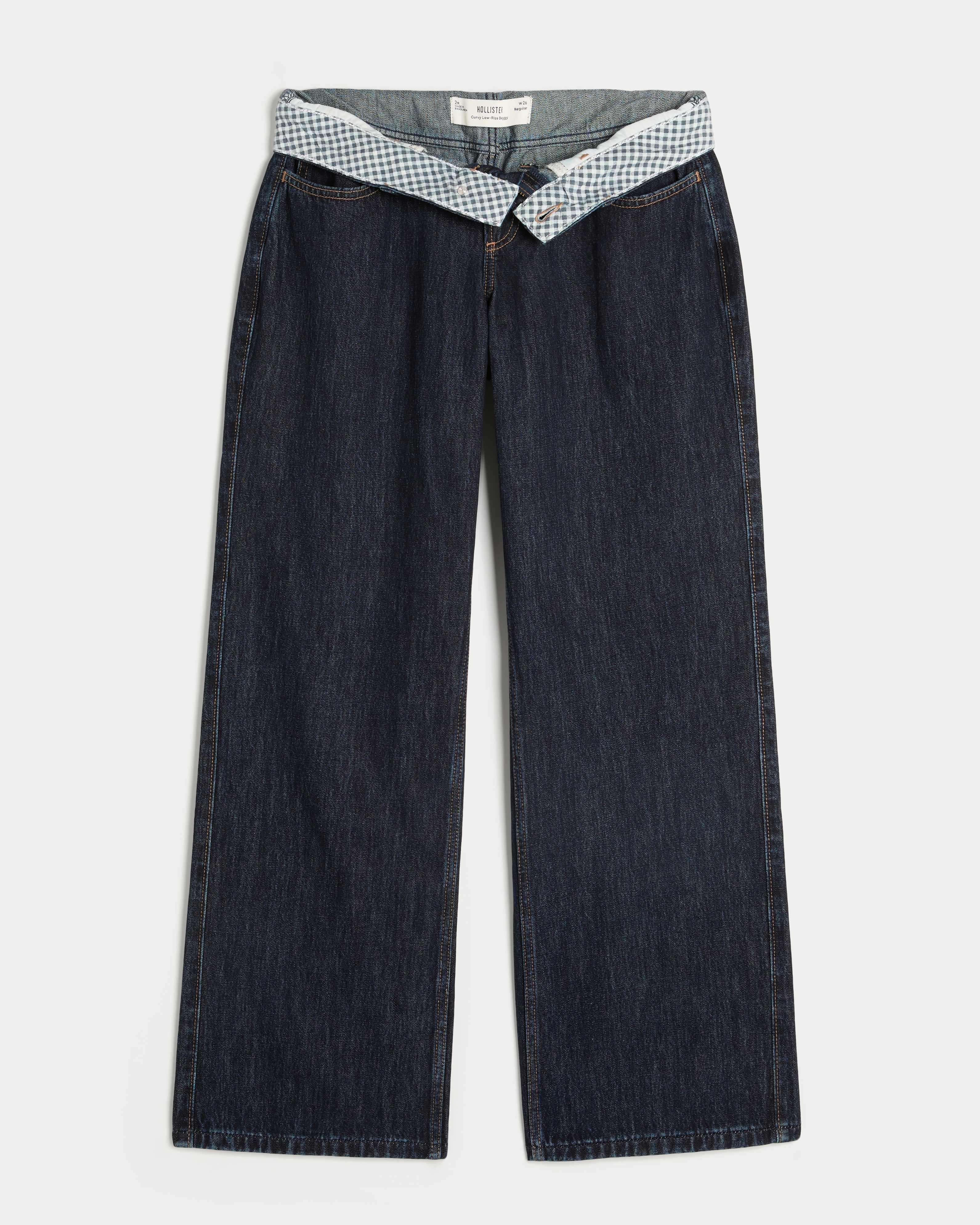 Curvy Low-Rise Foldover Waist Baggy Jeans