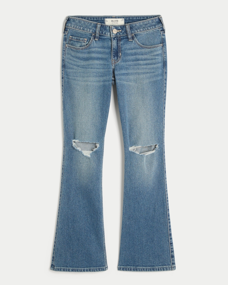 Low-Rise Ripped Medium Wash Boot Jeans
