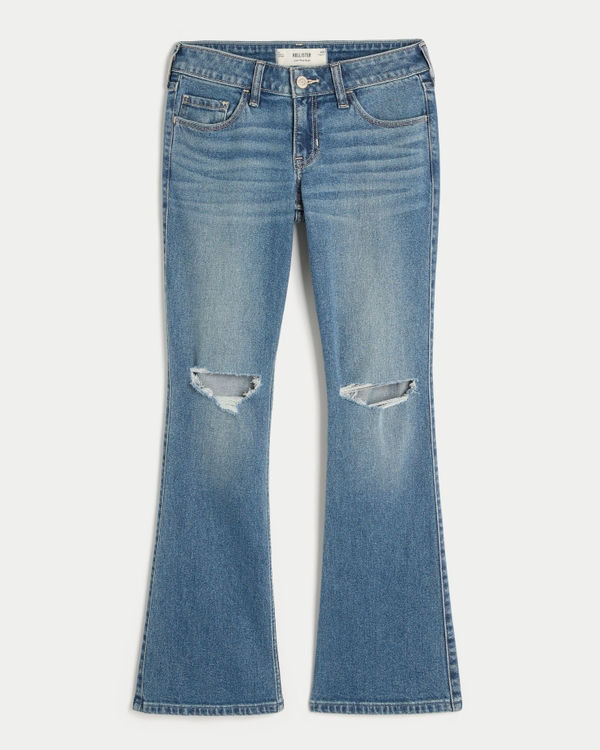 Low-Rise Ripped Medium Wash Boot Jeans