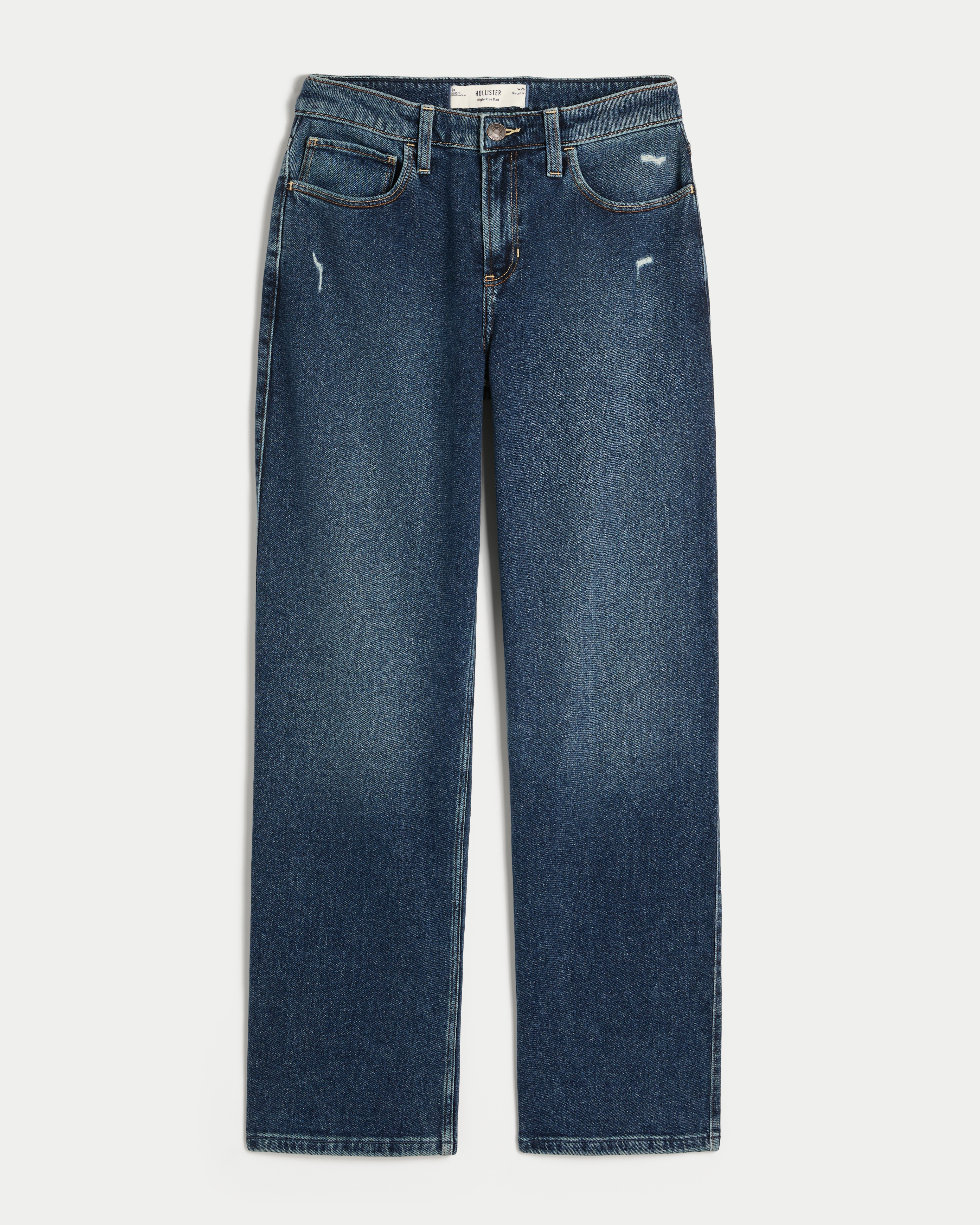 High-Rise Distressed Dad Jeans