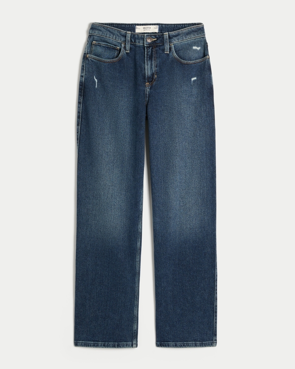 High-Rise Distressed Dad Jeans, Dark view 1
