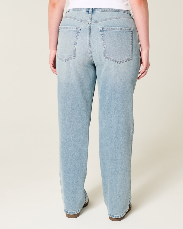 High-Rise Light Wash Straight Jeans