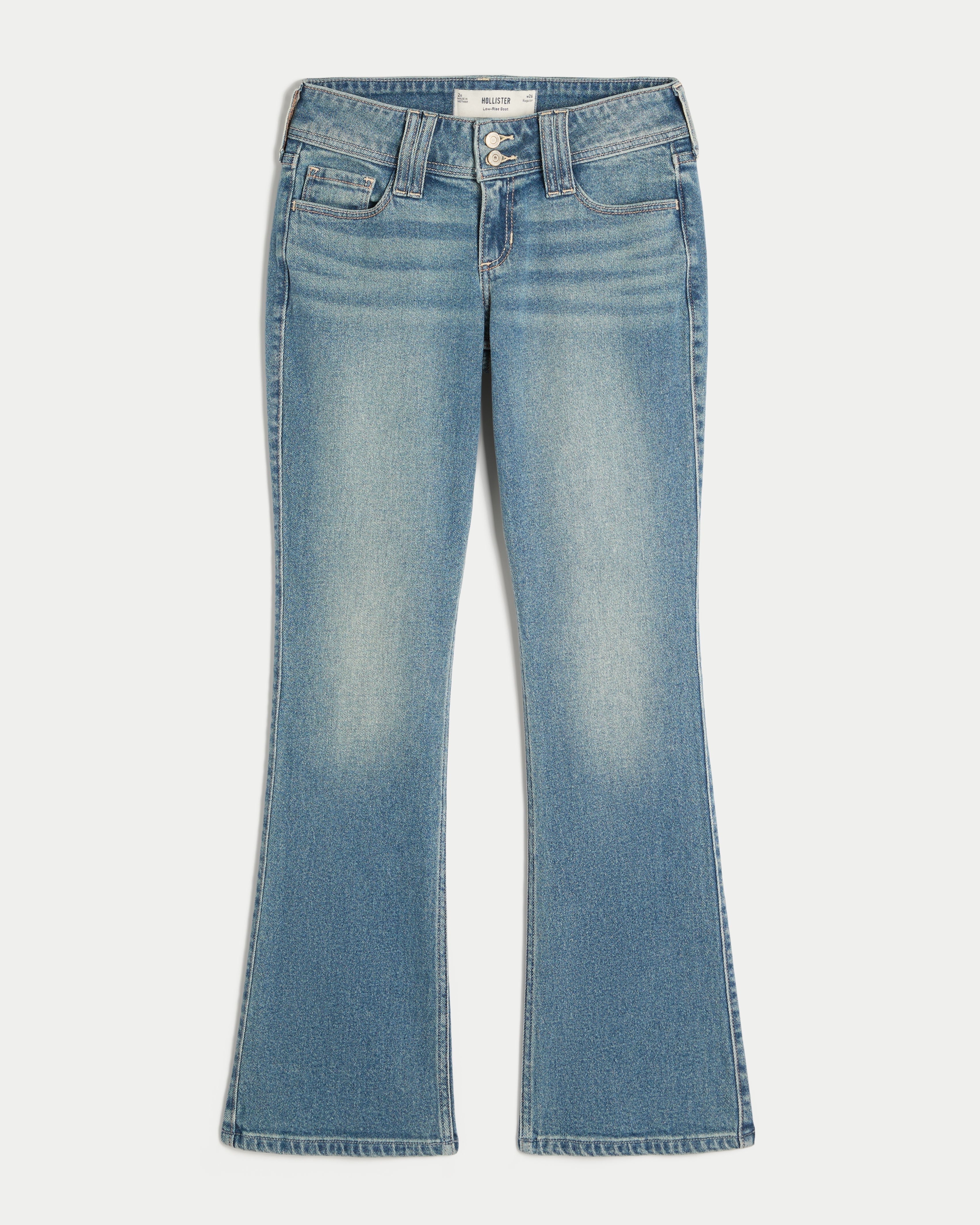 Low-Rise Embroidered Florals Bootcut Jeans