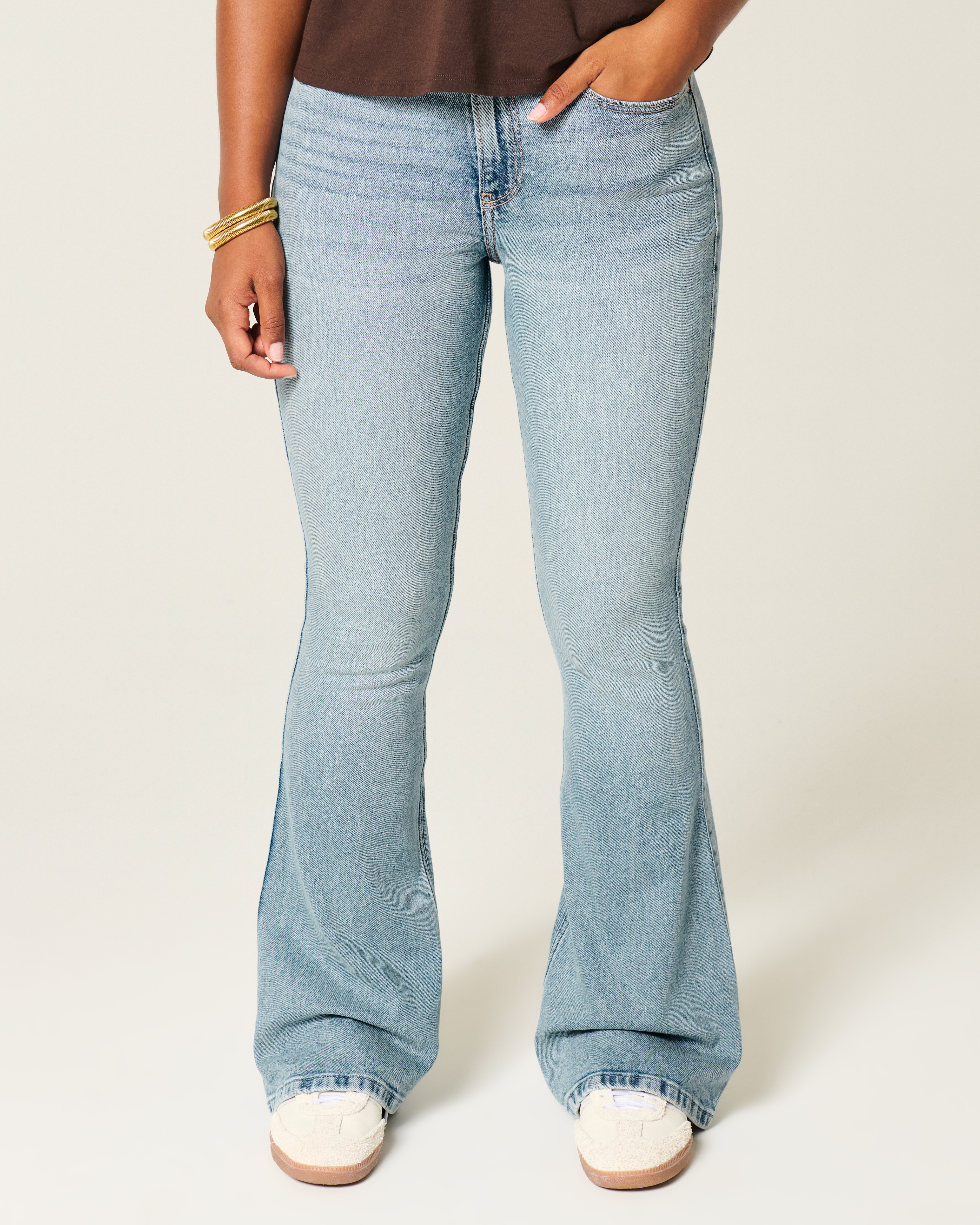 Curvy High-Rise Medium Wash Flare Jeans