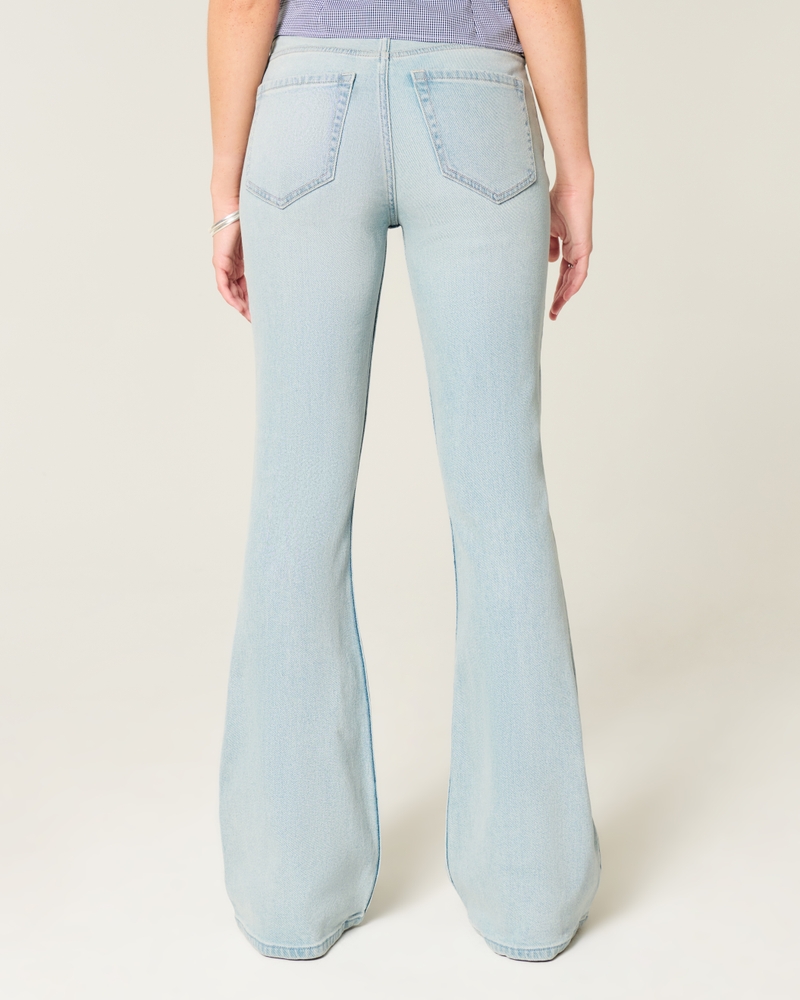 High-Rise Ripped Light Wash Flare Jeans