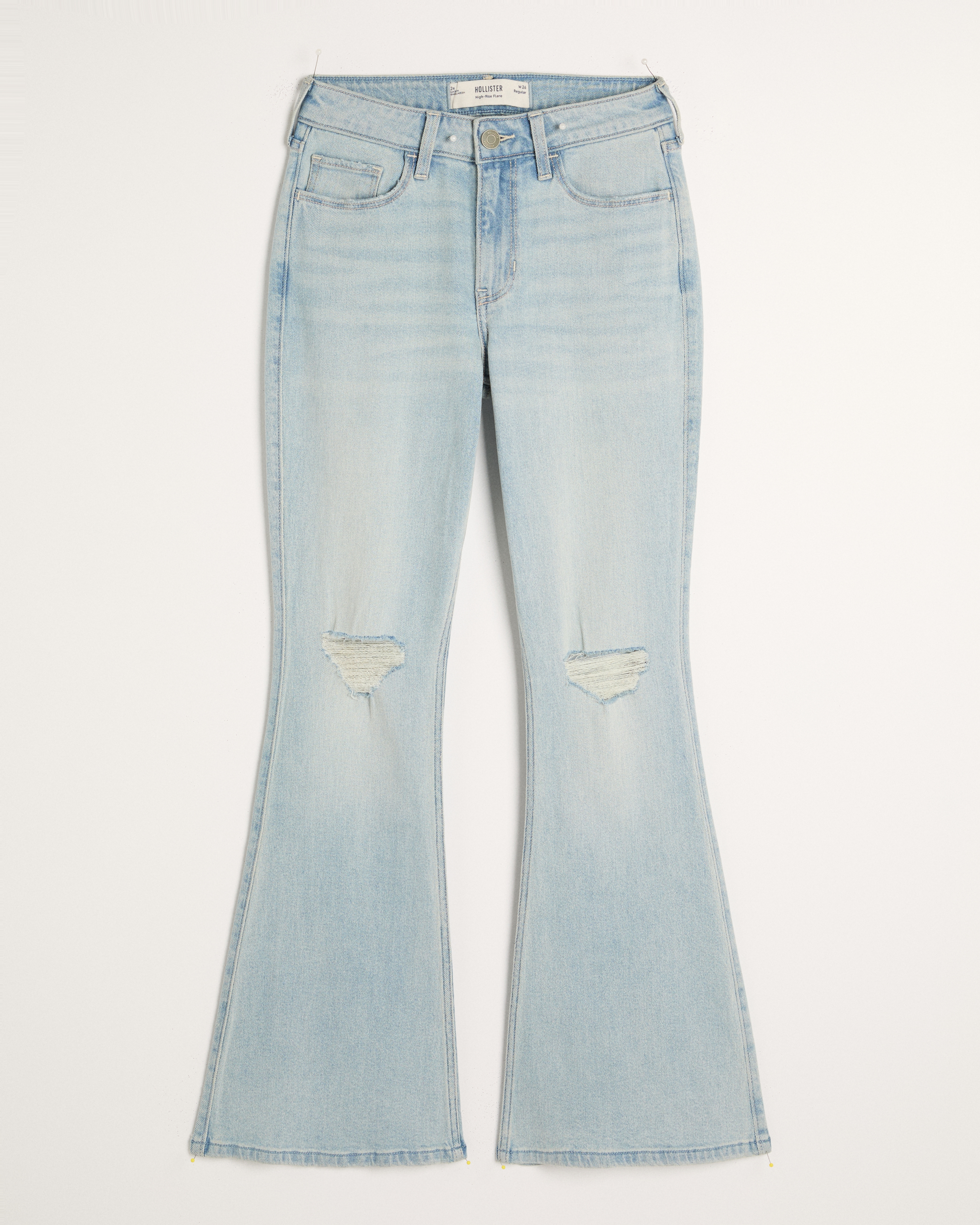 High-Rise Ripped Flare Jeans