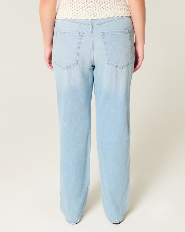 High-Rise Light Wash Straight Jeans