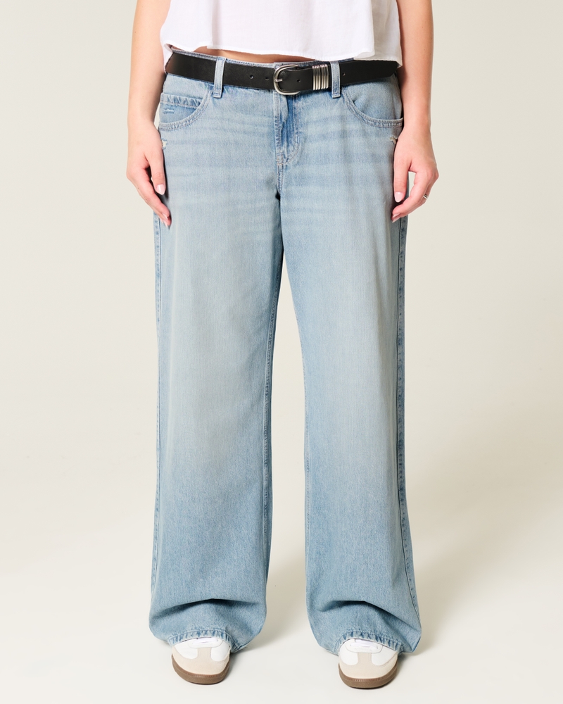 Low-Rise Distressed Baggy Jeans