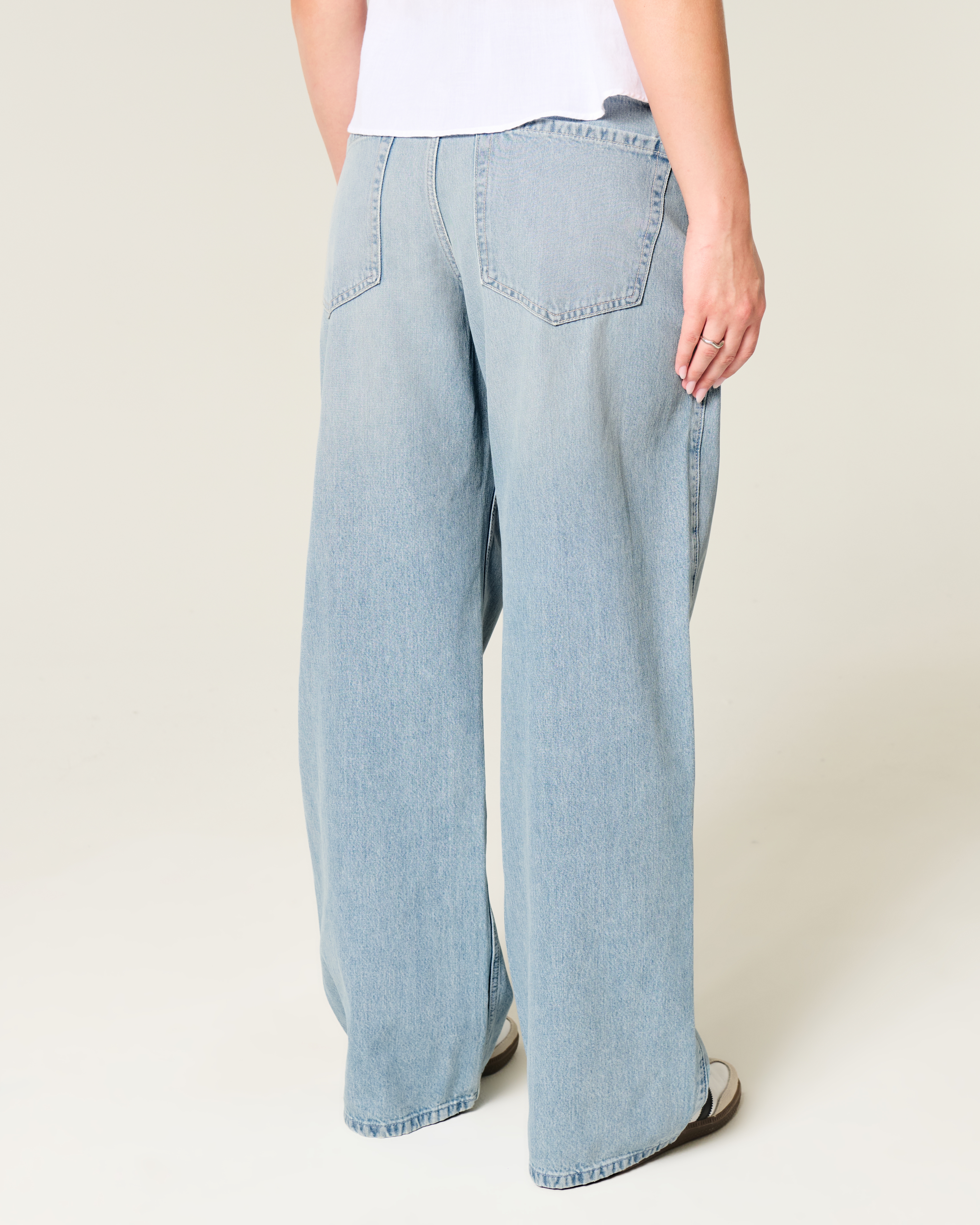 Low-Rise Distressed Baggy Jeans