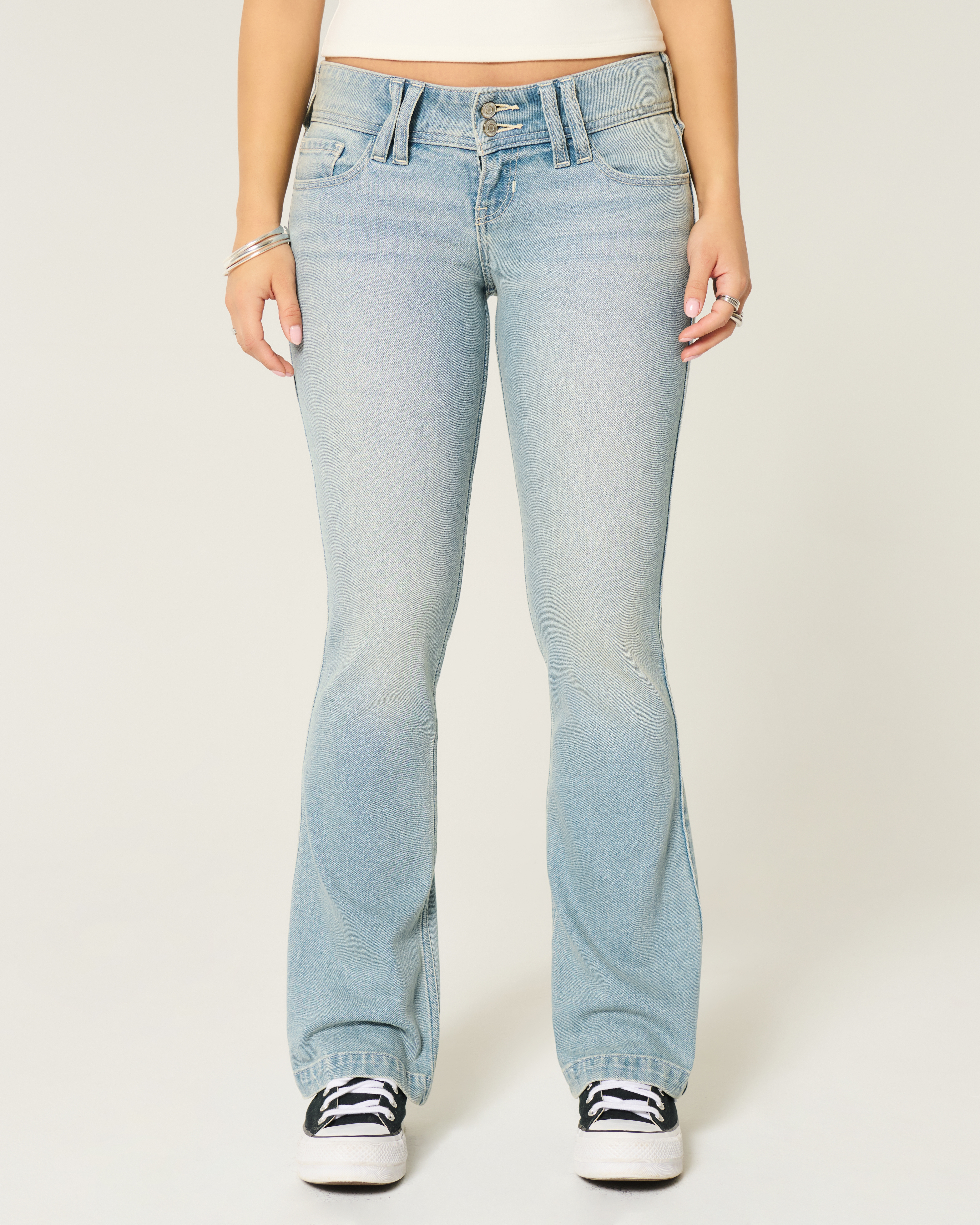 Ultra Low-Rise Studded Boot Jeans