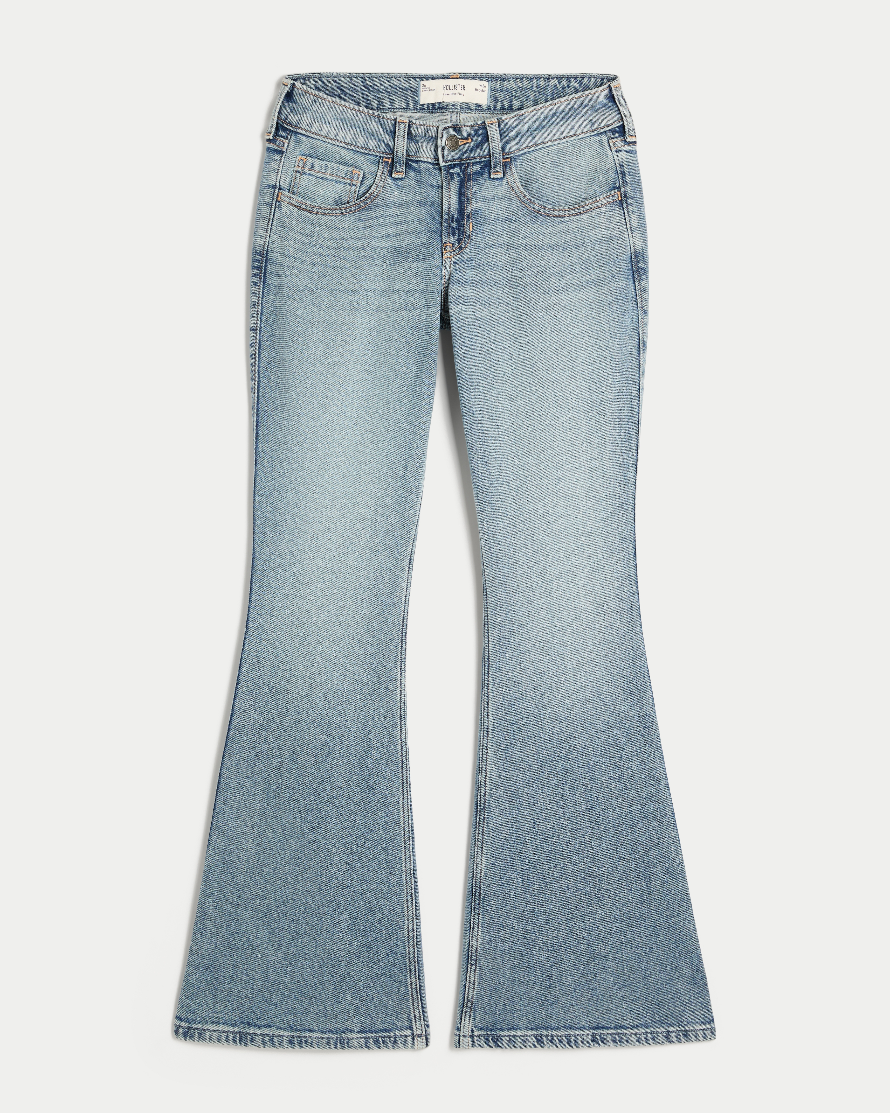 Low-Rise Medium Wash Flare Jeans