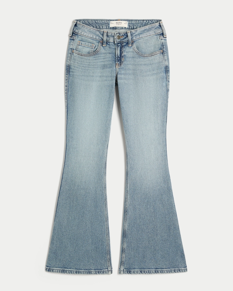 Low-Rise Medium Wash Flare Jeans