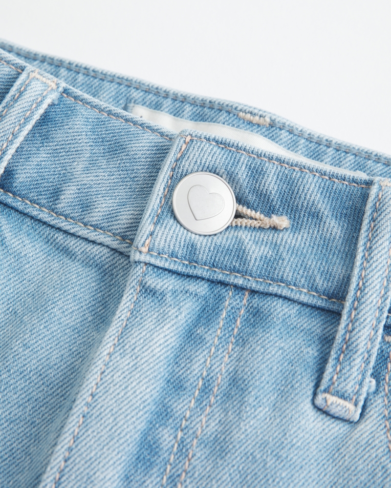 High-Rise Light Wash Heart Pockets Flare Jeans