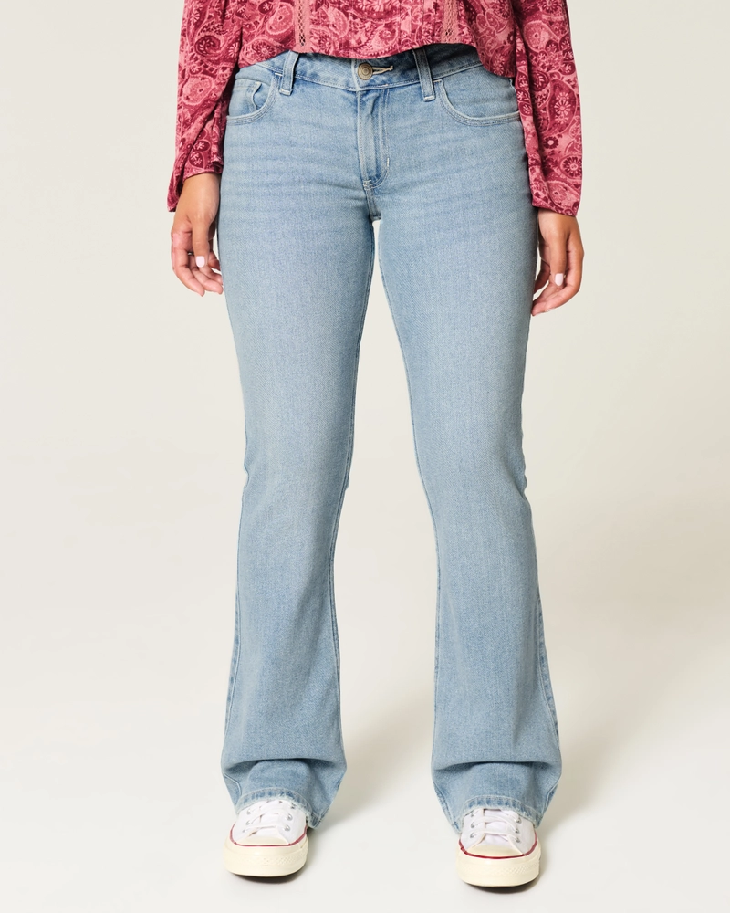 Low-Rise Light Wash Shine Pocket Boot Jeans