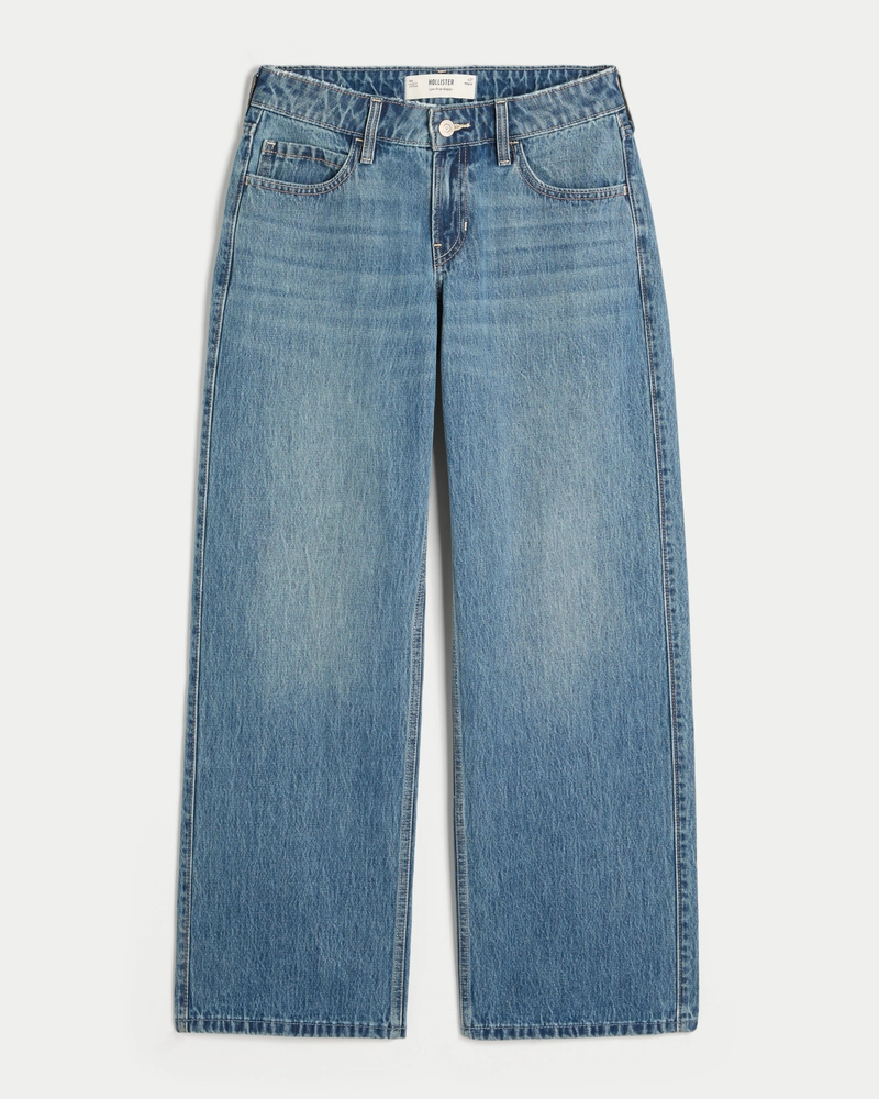 Low-Rise Medium Wash Baggy Jeans