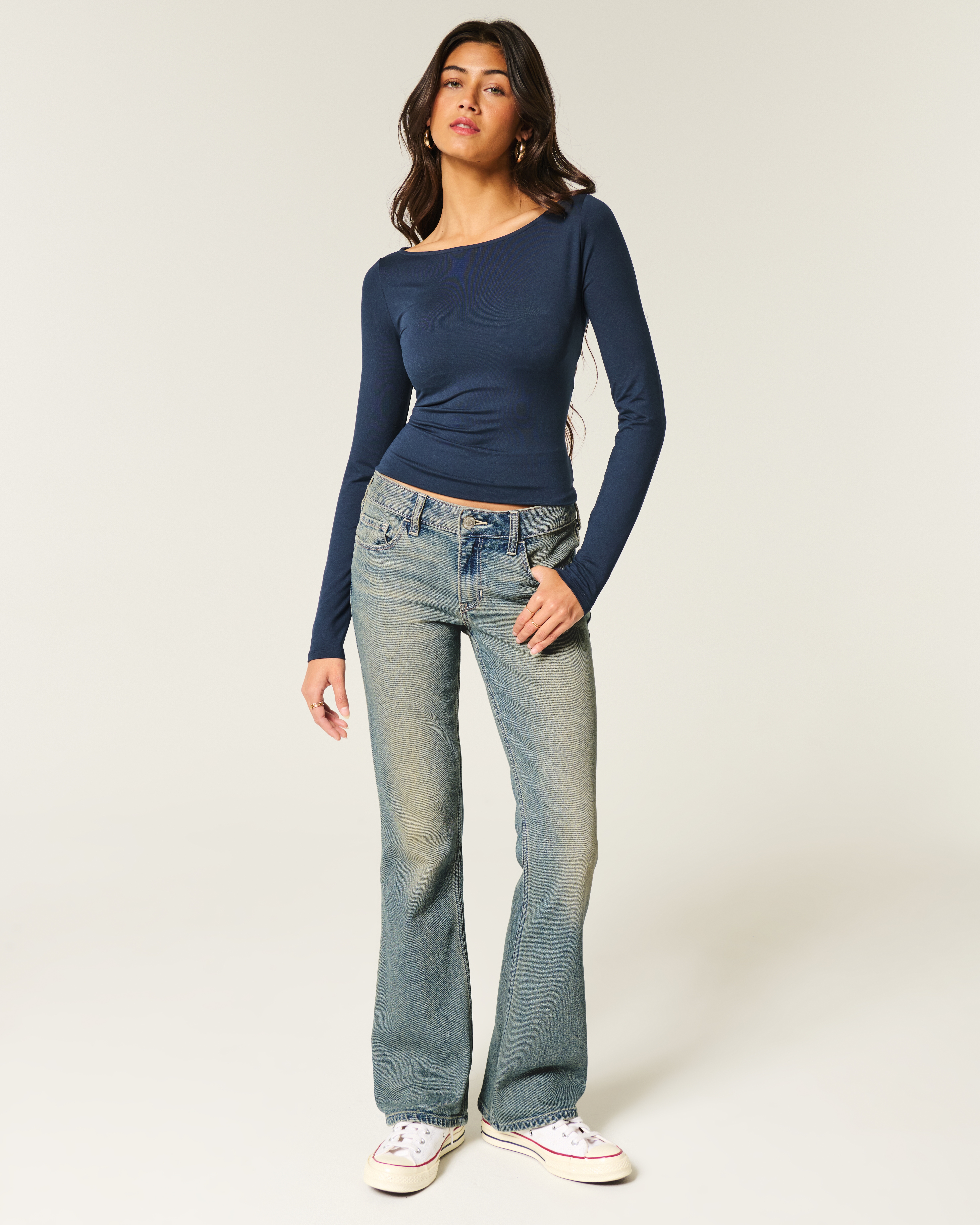 Low-Rise Medium Wash Boot Jeans