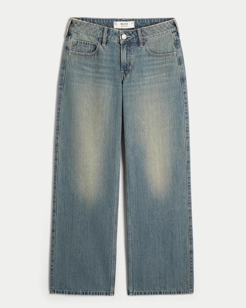 Low-Rise Medium Wash Baggy Jeans