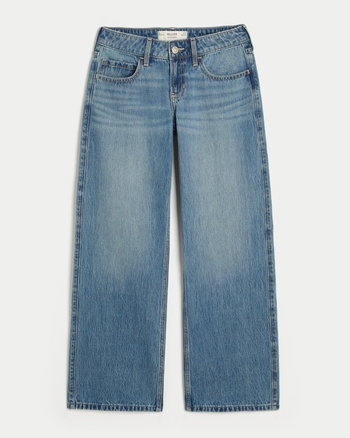 Dames Baggy jeans met lage taille en medium wassing | Dames Broeken | HollisterCo.com