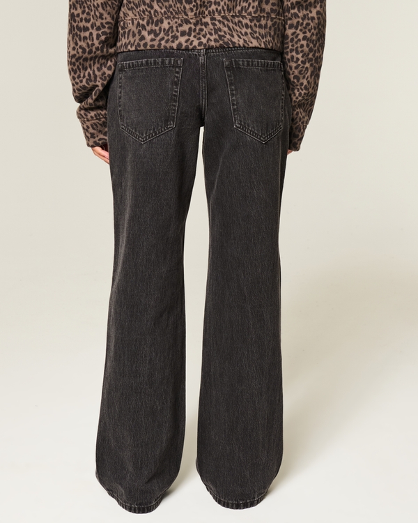 Low-Rise Washed Black Baggy Jeans