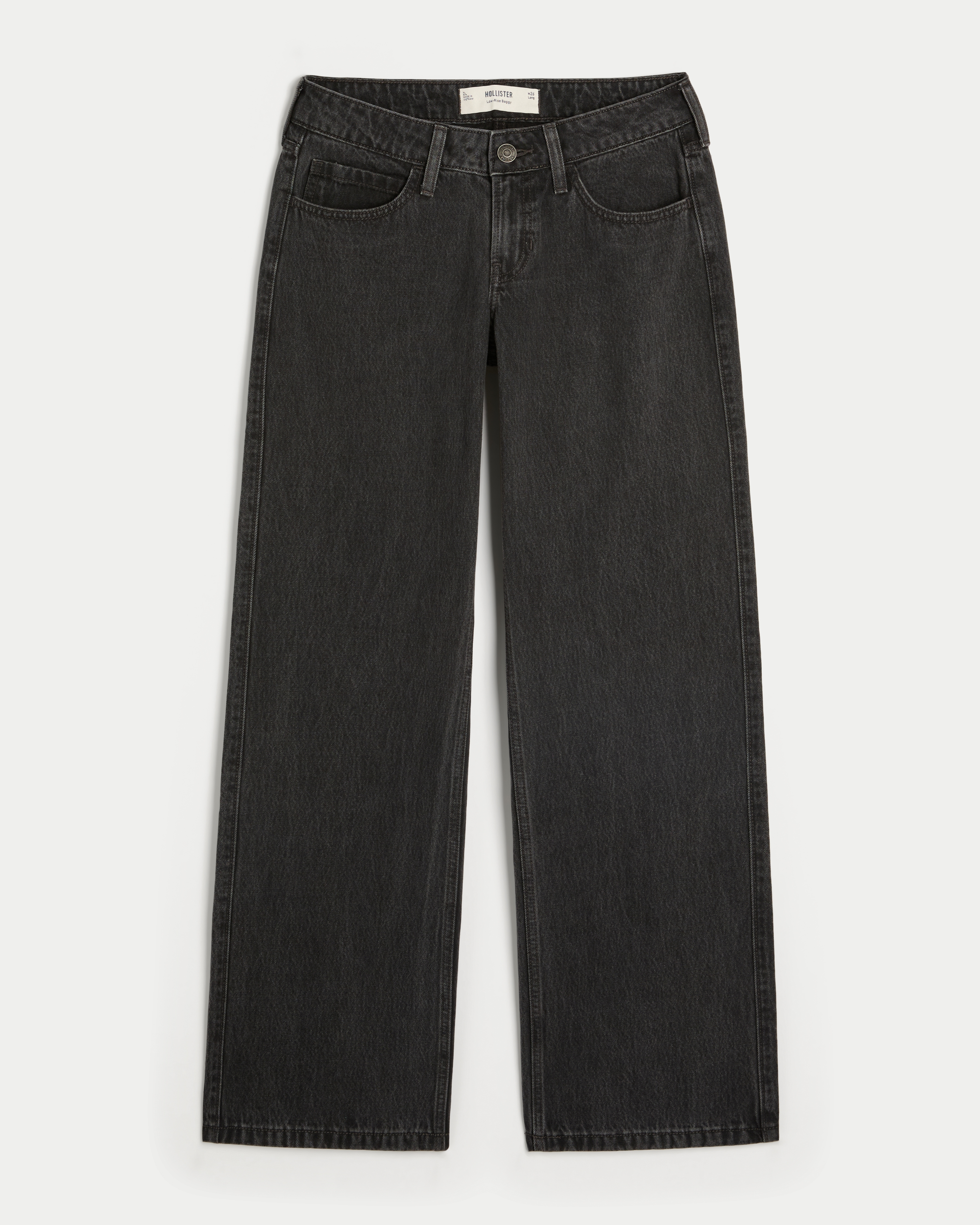 Low-Rise Washed Black Baggy Jeans