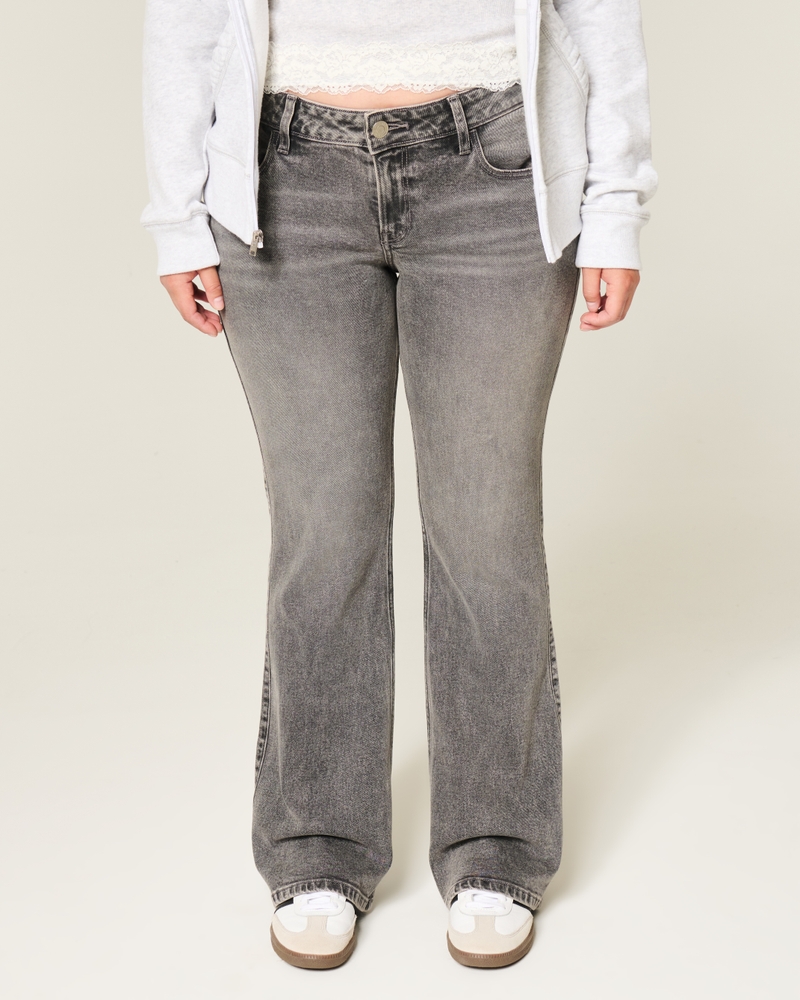 Low-Rise Grey Bootcut Jeans