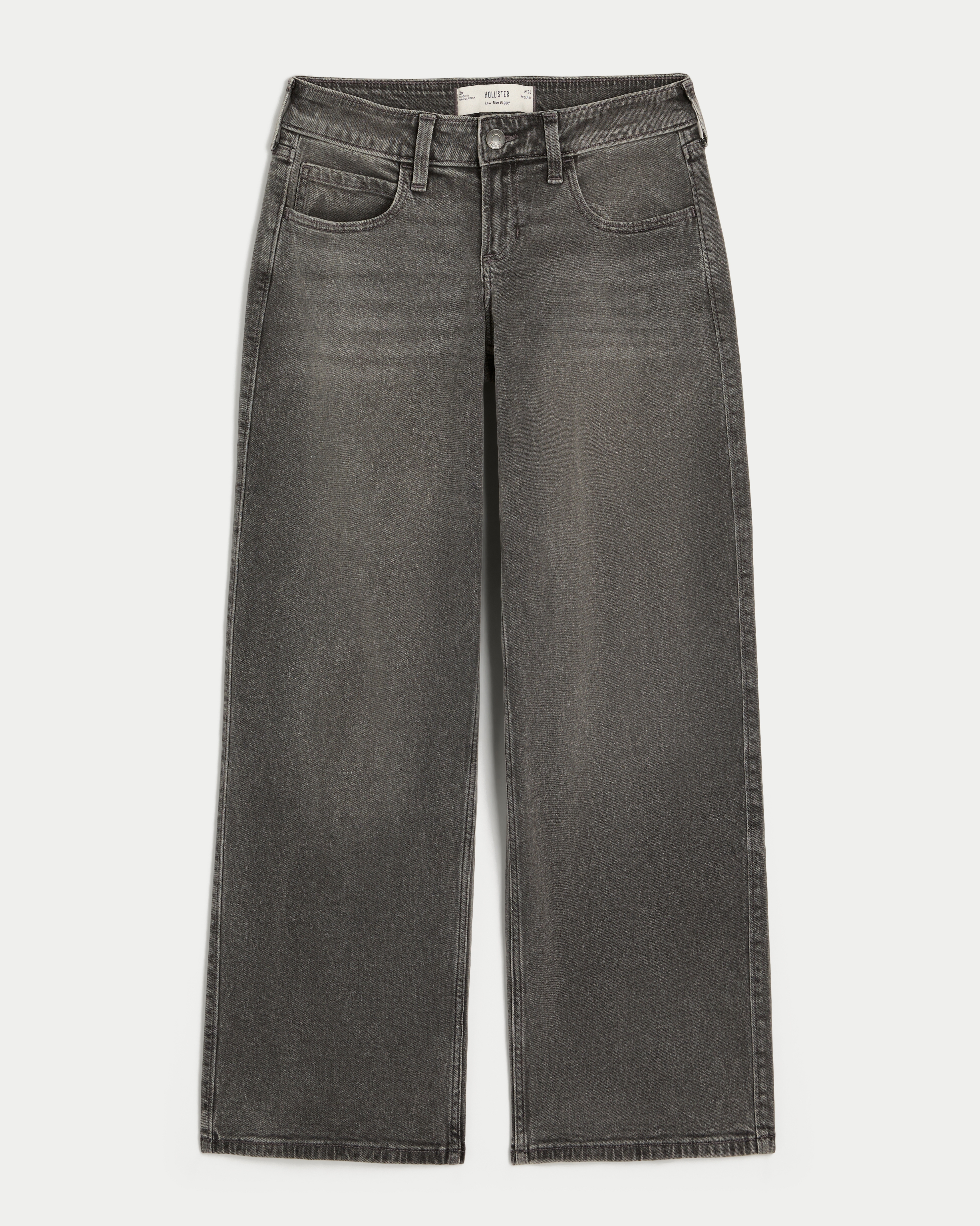 Low-Rise Grey Baggy Jeans