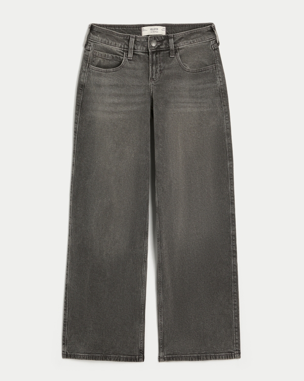 Low-Rise Grey Baggy Jeans